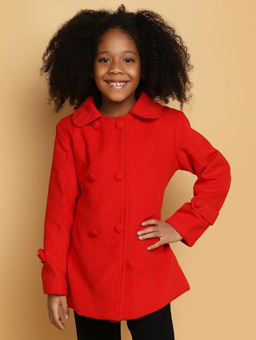girls red solid jacket - 20596081 - Very Small Image - 1