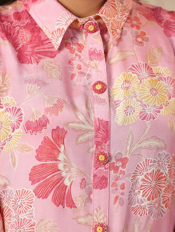 women pink floral printed coord set - 20596649 - Zoom Image - 4