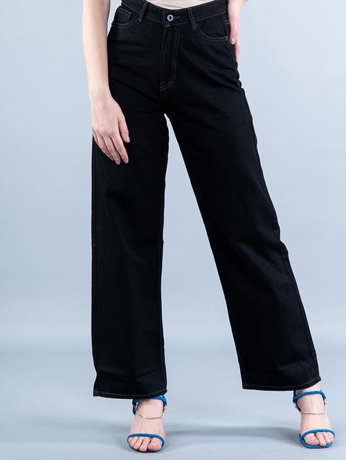women's plain wide leg jeans - 20596700 - Very Small Image - 1