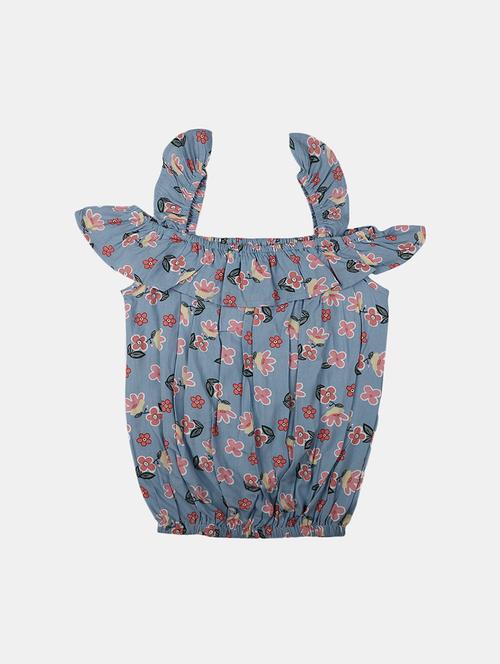 girls floral printed blouson top - 20599245 - Very Small Image - 1