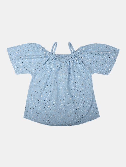 women light blue floral printed top - 20599246 - Very Small Image - 1