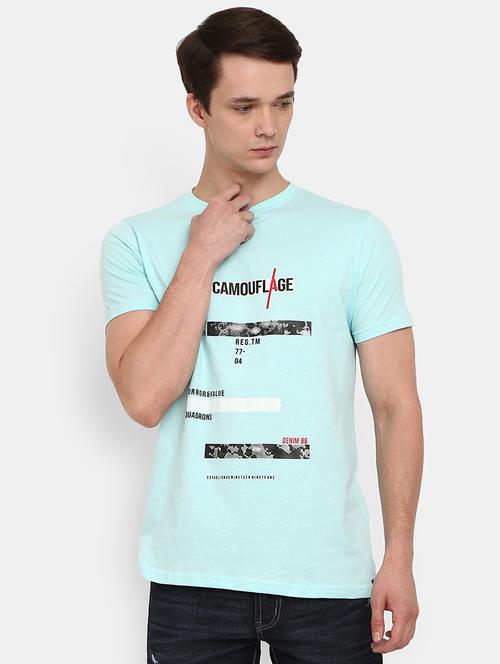 men round neck front print t-shirt - 20599948 - Very Small Image - 1