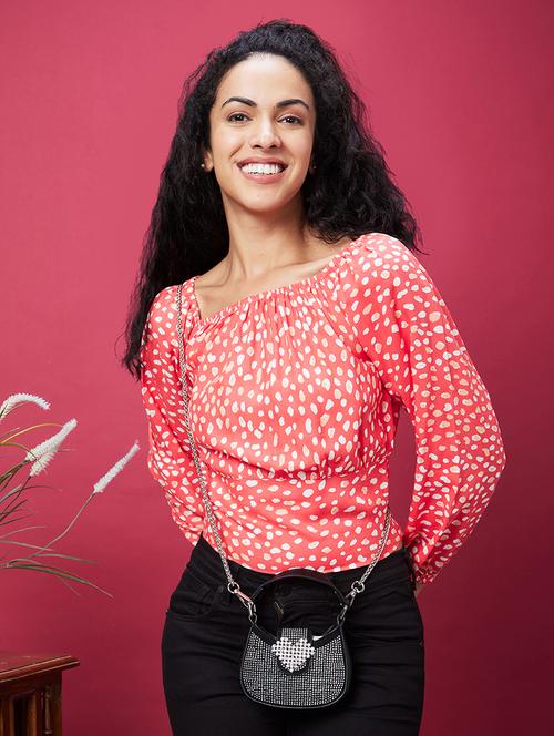 orange animal printed regular top - 20600265 - Very Small Image - 1