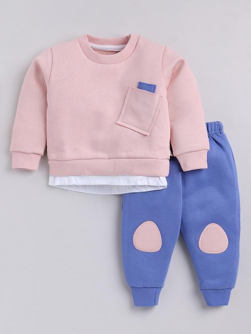 color blocked full length twin set - 20601061 - Very Small Image - 1