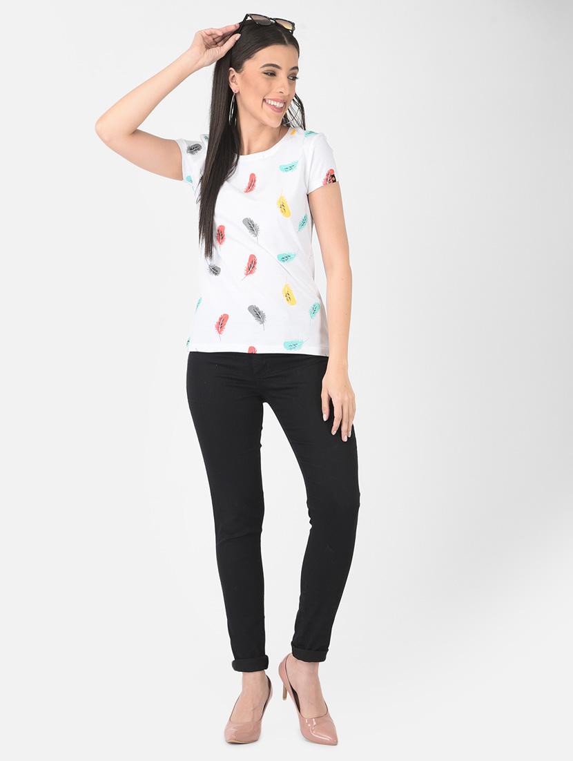 women all over print round neck t-shirt - 20601365 - Zoom Image - 4