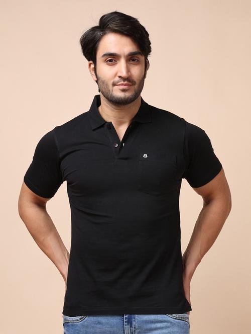 black plain short sleeve t-shirt - 20601410 - Very Small Image - 1