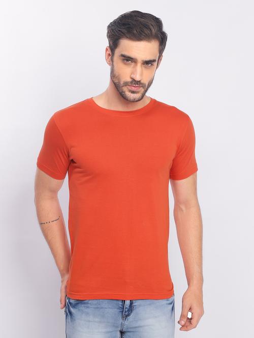 orange plain short sleeve t-shirt - 20601499 - Very Small Image - 1