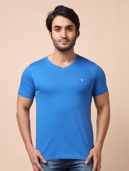 blue plain short sleeve t-shirt - 20601552 - Very Small Image - 1