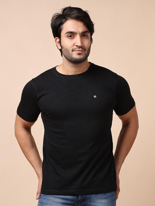 black plain short sleeve t-shirt - 20601556 - Very Small Image - 1
