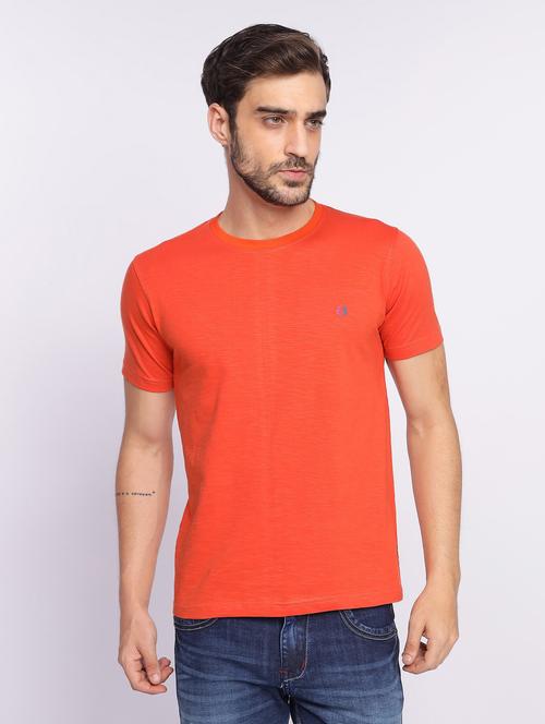 orange plain short sleeve t-shirt - 20601557 - Very Small Image - 1