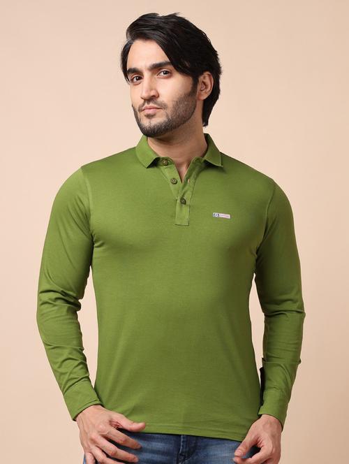 olive plain long sleeve t-shirt - 20601565 - Very Small Image - 1