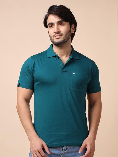 teal plain short sleeve t-shirt - 20601586 - Very Small Image - 1