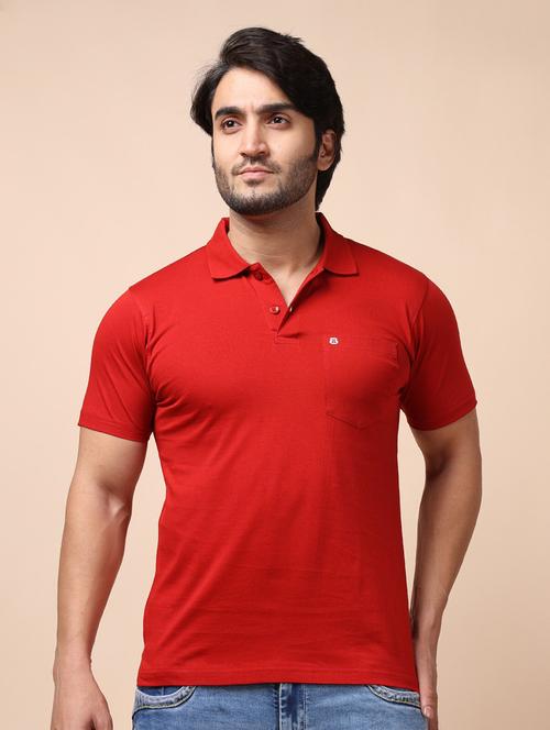 red plain short sleeve t-shirt - 20601697 - Very Small Image - 1