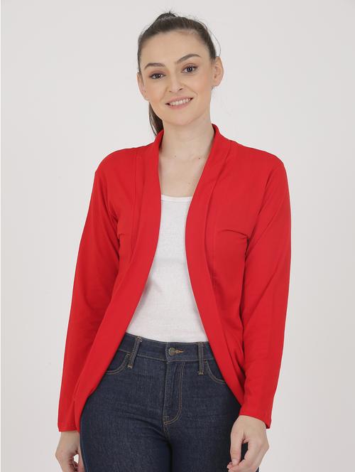 women solid long sleeves shrug - 20602295 - Very Small Image - 1