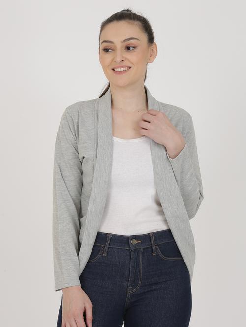 women solid long sleeves shrug - 20602299 - Very Small Image - 1