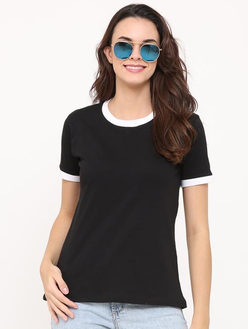 women solid round neck t-shirt - 20602459 - Very Small Image - 1
