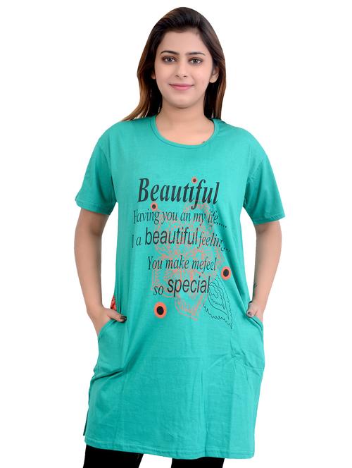 women round neck typographic printed regular t-shirt - 20602544 - Very Small Image - 1