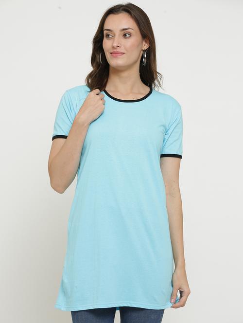 women round neck solid regular t-shirt - 20602613 - Very Small Image - 1