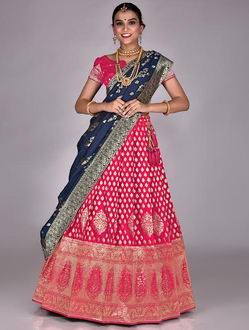 women pink semi-stitched lehenga choli with dupatta - 20603563 - Very Small Image - 1