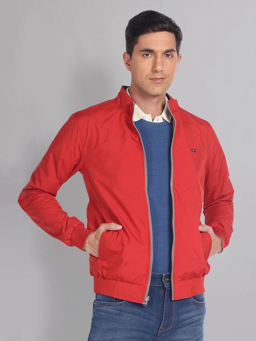 men solid red & grey reversible bomber jacket - 20609187 - Very Small Image - 1