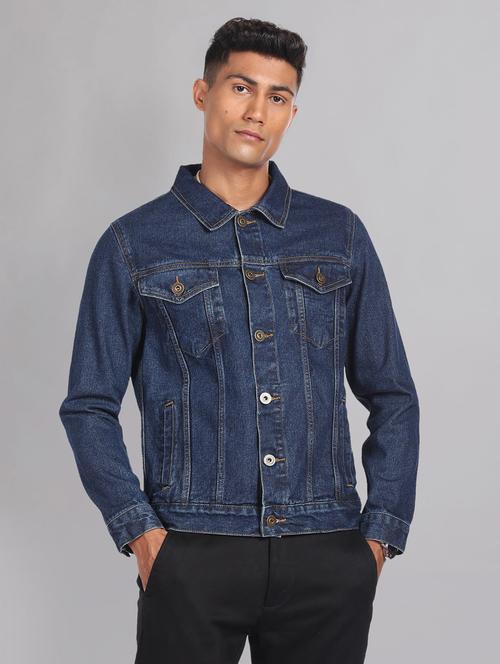 men blue detailed denim jacket - 20609188 - Very Small Image - 1