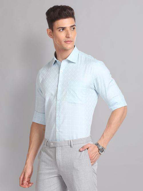 men purist blue checkered formal shirt - 20609230 - Very Small Image - 1