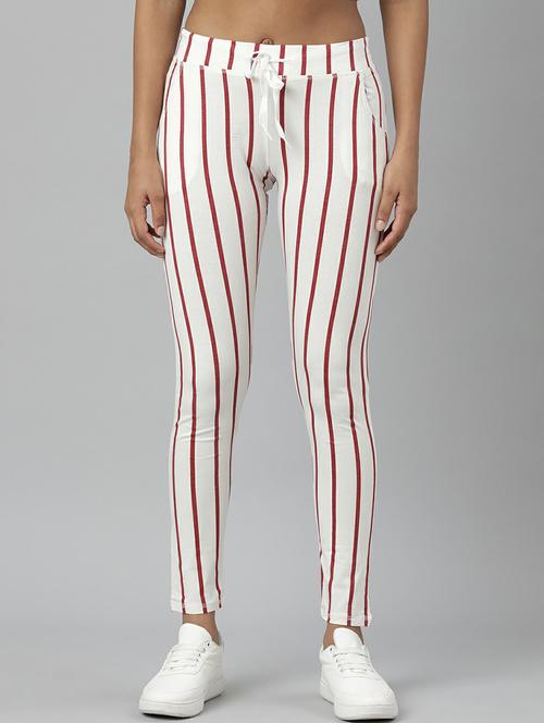 women high rise striped track pant - 20610732 - Very Small Image - 1