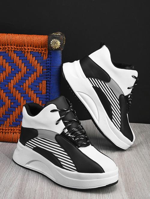 black & white lace up casual sneaker - 20611045 - Very Small Image - 1