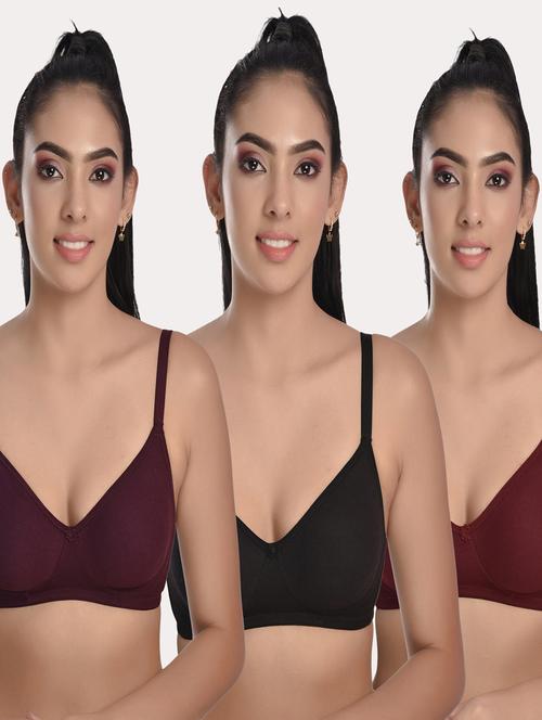 pack of 3 solid bras  - 20611474 - Very Small Image - 1
