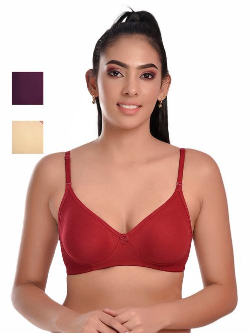 pack of 3 solid bras  - 20611615 - Very Small Image - 1