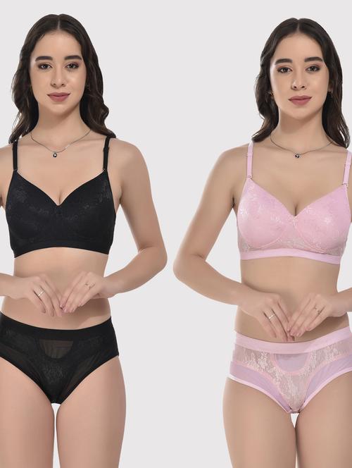 set of 2 bras and panty set - 20611908 - Very Small Image - 1