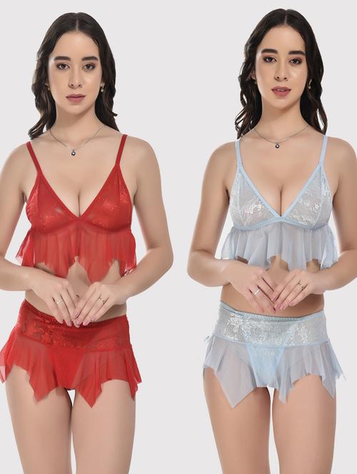 set of 2 bras and panty set - 20611922 - Very Small Image - 1