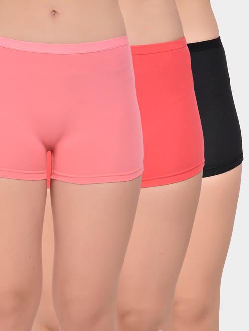 pack of 3 solid boy shorts panties - 20612256 - Very Small Image - 1