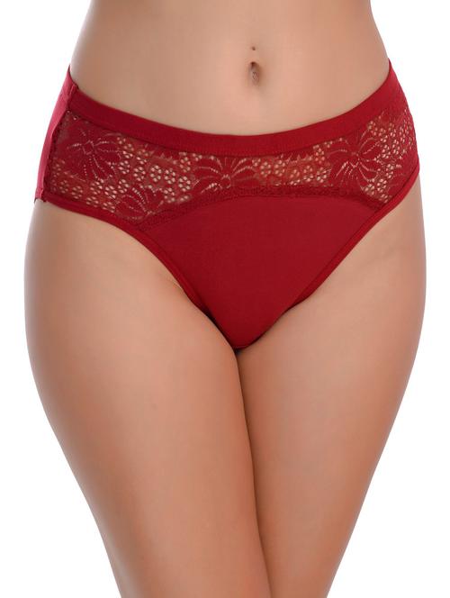 Maroon Lycra Hipster Panty - 20612362 - Very Small Image - 1