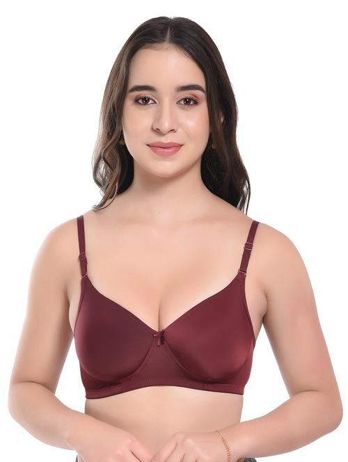 maroon lycra push up bra - 20612402 - Very Small Image - 1