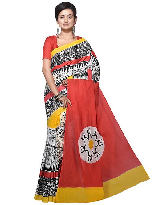 multi colored printed saree with blouse - 20614011 - Very Small Image - 1