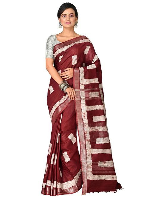 multi colored cotton blend handloom saree with blouse - 20614142 - Very Small Image - 1