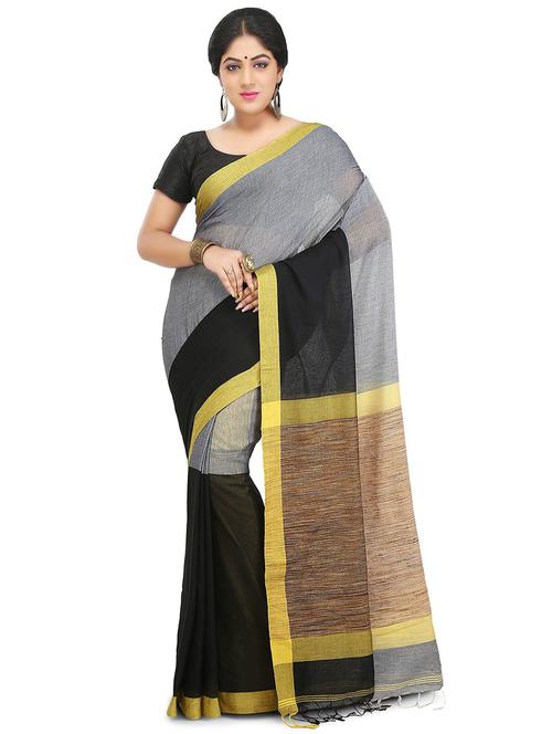 multi colored self design handloom saree with blouse - 20614285 - Very Small Image - 1