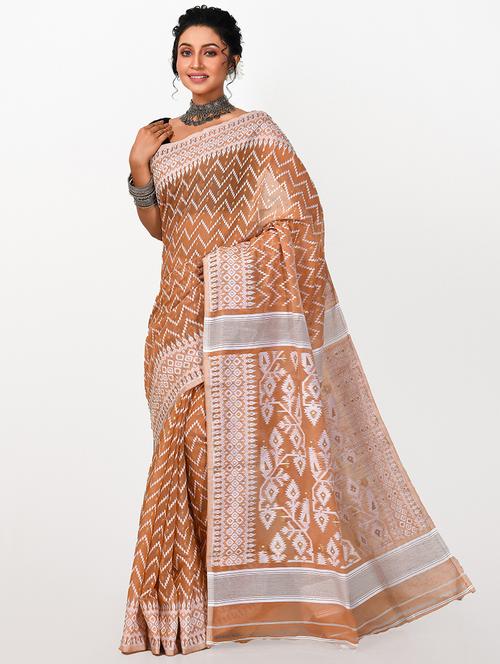 women's self design brown colored saree with blouse - 20614318 - Very Small Image - 1