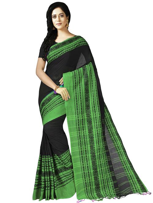 women black self design handloom saree with blouse - 20614365 - Very Small Image - 1