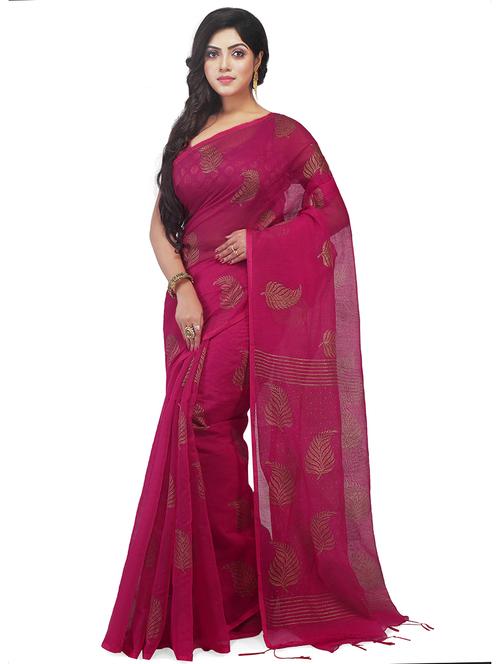 women magenta embellished saree with blouse - 20614406 - Very Small Image - 1