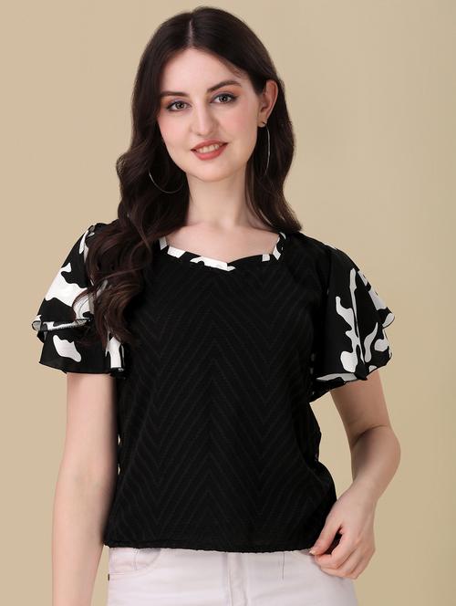 women black detailed regular top - 20614737 - Very Small Image - 1