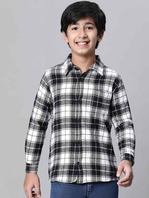 kids black & white casual shirt - 20616813 - Very Small Image - 1