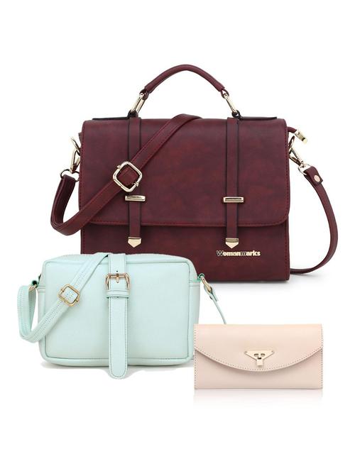 women 2 sling bags & 1 clutch combo (set of 3) - 20617285 - Very Small Image - 1