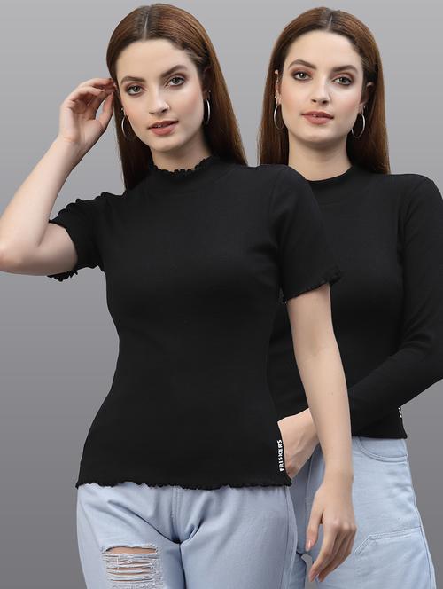 women set of 2 black casual top - 20617628 - Very Small Image - 1