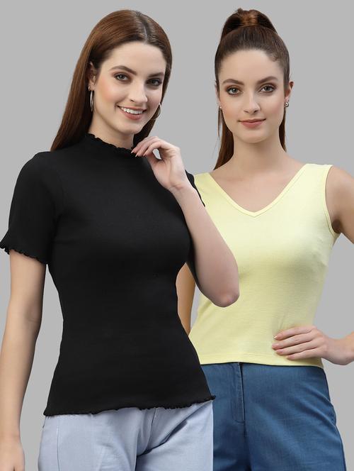 women set of 2 multi coloured casual top - 20617632 - Very Small Image - 1