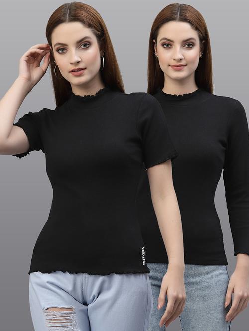 women set of 2 black casual top - 20617635 - Very Small Image - 1