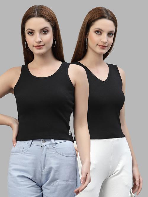 women set of 2 black casual top - 20617651 - Very Small Image - 1