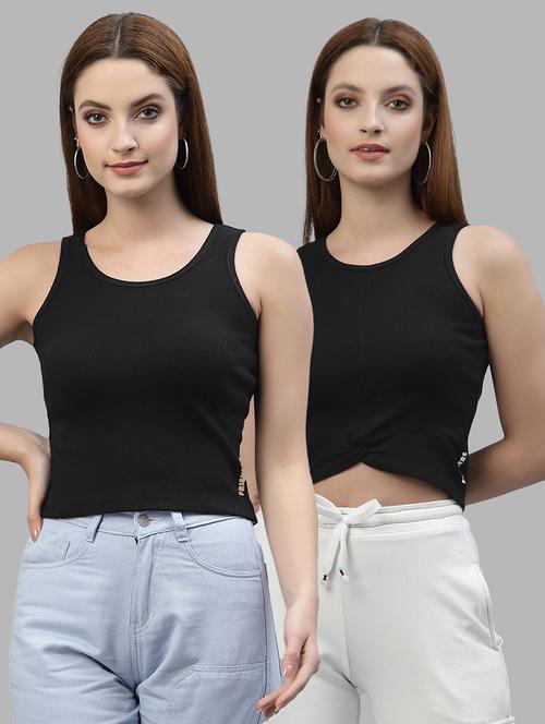 women set of 2 black casual top - 20617662 - Very Small Image - 1