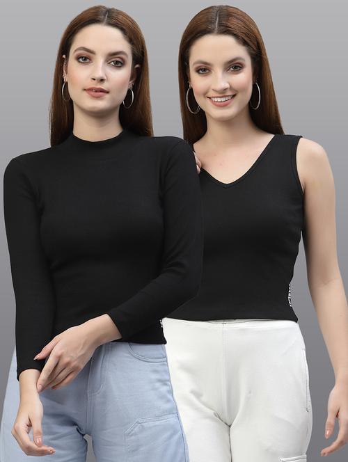 women set of 2 black casual top - 20617670 - Very Small Image - 1